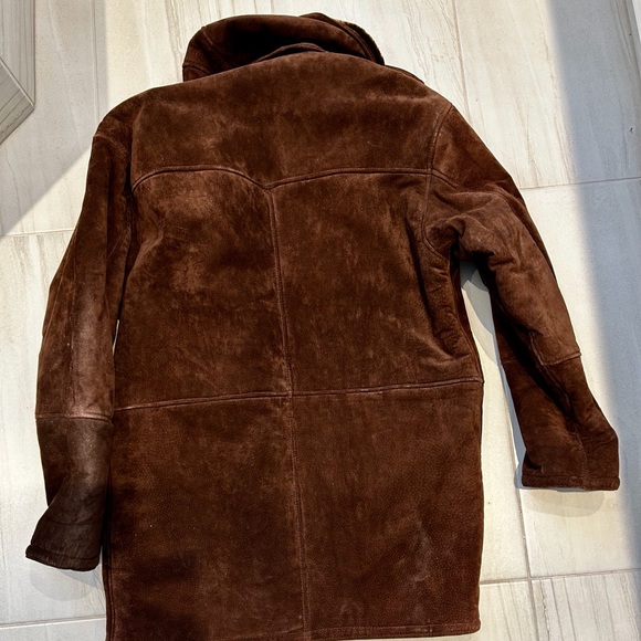 VINTAGE SHEEPSKIN SHEARLING “MARLBORO MAN” COAT JACKET WESTERN TRUCKER L BROWN - Picture 8 of 14
